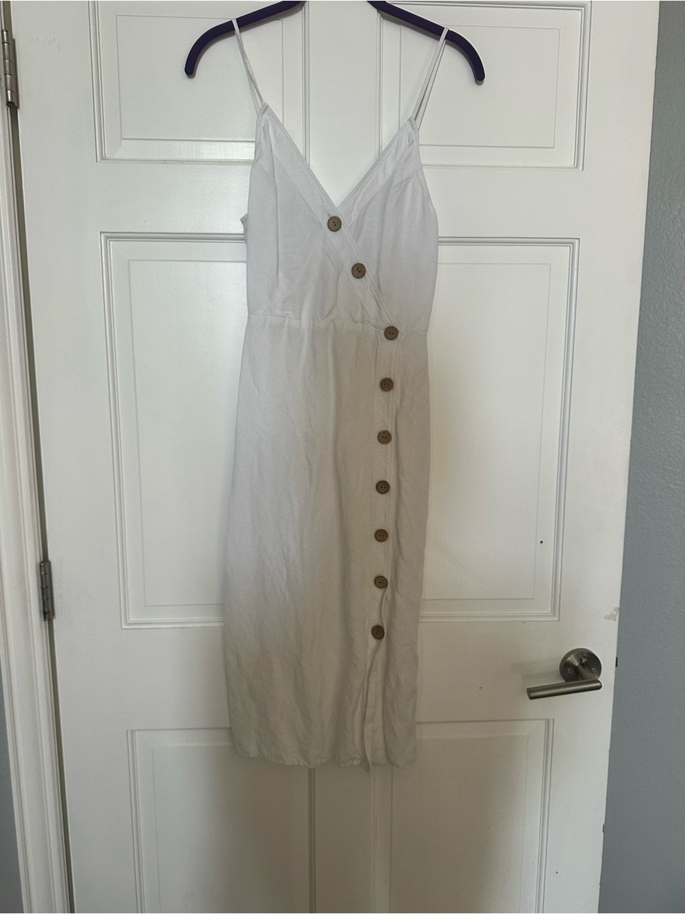 Express White Button Front Midi Dress Size Small